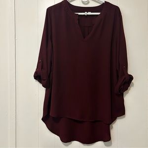 Cato Burgundy Work Blouse
